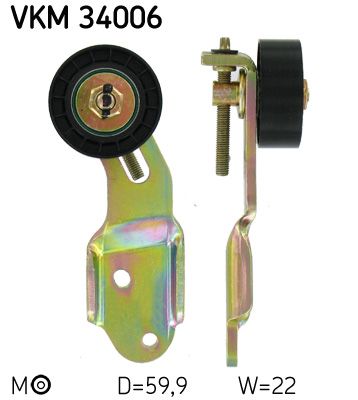 Tensioner Pulley, V-ribbed belt SKF VKM 34006