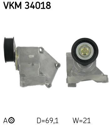 Tensioner Pulley, V-ribbed belt SKF VKM 34018