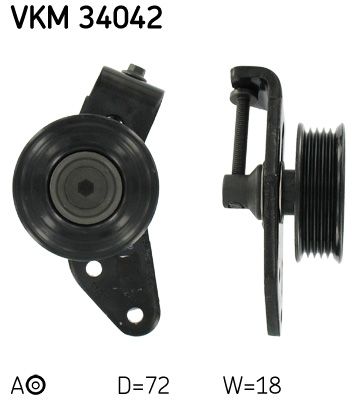 Tensioner Pulley, V-ribbed belt SKF VKM 34042