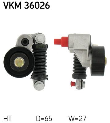 Tensioner Pulley, V-ribbed belt SKF VKM 36026