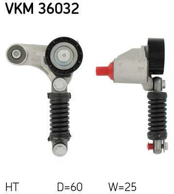 Tensioner Pulley, V-ribbed belt SKF VKM 36032