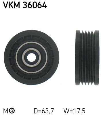 Tensioner Pulley, V-ribbed belt SKF VKM 36064