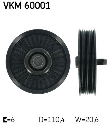 Deflection/Guide Pulley, V-ribbed belt SKF VKM 60001