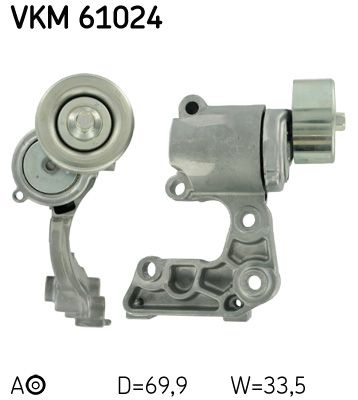 Tensioner Pulley, V-ribbed belt SKF VKM 61024