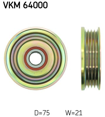 SKF VKM 64000 Deflection/Guide Pulley, V-ribbed belt