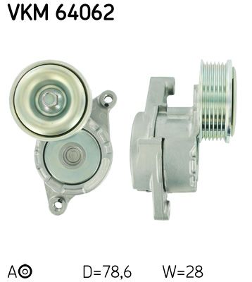 Tensioner Pulley, V-ribbed belt SKF VKM 64062