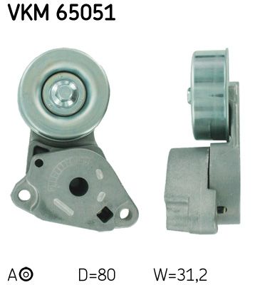 Tensioner Pulley, V-ribbed belt SKF VKM 65051
