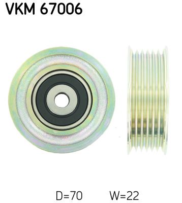 Deflection/Guide Pulley, V-ribbed belt SKF VKM 67006