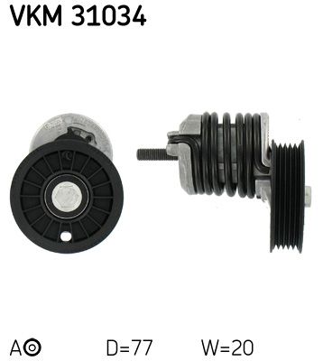 Tensioner Pulley, V-ribbed belt SKF VKM 31034