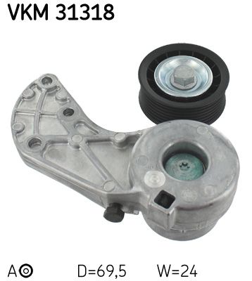 Tensioner Pulley, V-ribbed belt SKF VKM 31318