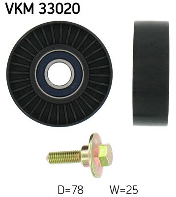 SKF VKM 33020 Deflection/Guide Pulley, V-ribbed belt