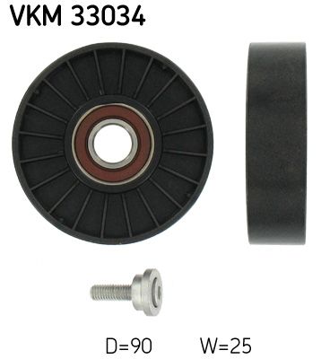 SKF VKM 33034 Deflection/Guide Pulley, V-ribbed belt