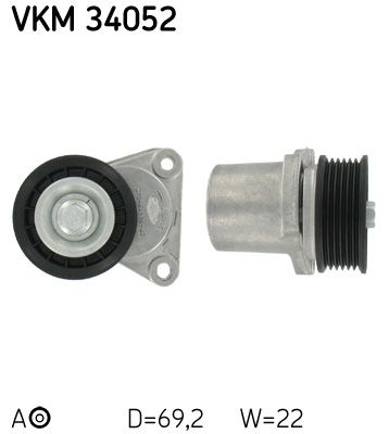 Tensioner Pulley, V-ribbed belt SKF VKM 34052