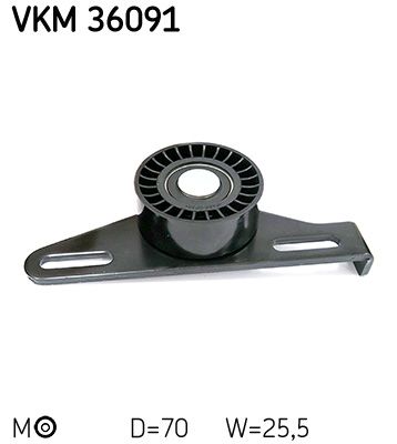 Tensioner Pulley, V-ribbed belt SKF VKM 36091