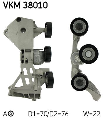 SKF VKM 38010 Tensioner Pulley, V-ribbed belt