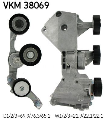 SKF VKM 38069 Tensioner Pulley, V-ribbed belt