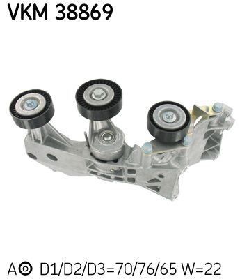 Tensioner Pulley, V-ribbed belt SKF VKM 38869