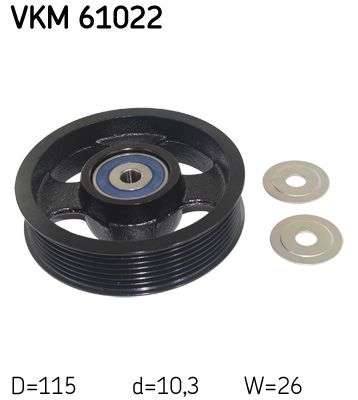 Deflection/Guide Pulley, V-ribbed belt SKF VKM 61022