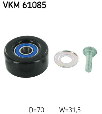 Deflection/Guide Pulley, V-ribbed belt SKF VKM 61085