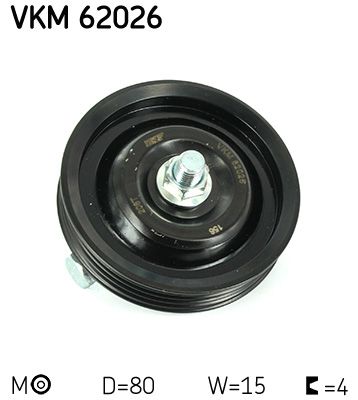 Tensioner Pulley, V-ribbed belt SKF VKM 62026