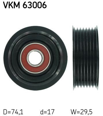 Deflection/Guide Pulley, V-ribbed belt SKF VKM 63006