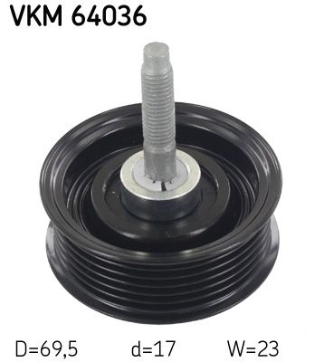 Deflection/Guide Pulley, V-ribbed belt SKF VKM 64036