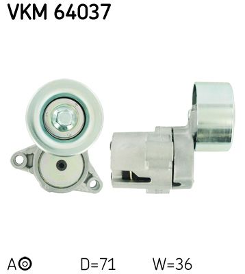 Tensioner Pulley, V-ribbed belt SKF VKM 64037