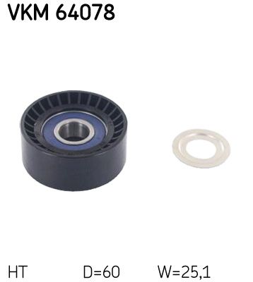 Tensioner Pulley, V-ribbed belt SKF VKM 64078