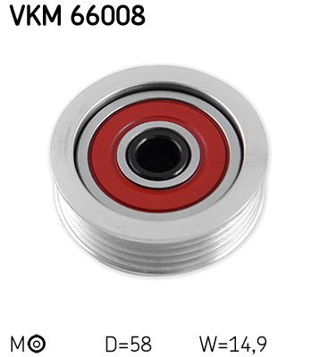 Tensioner Pulley, V-ribbed belt SKF VKM 66008