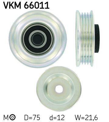 Tensioner Pulley, V-ribbed belt SKF VKM 66011