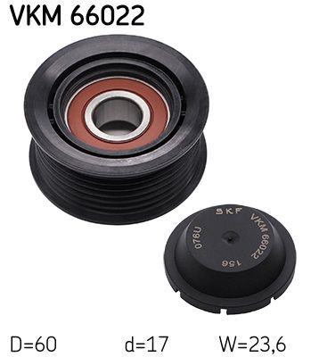 Deflection/Guide Pulley, V-ribbed belt SKF VKM 66022