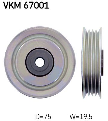 SKF VKM 67001 Deflection/Guide Pulley, V-ribbed belt