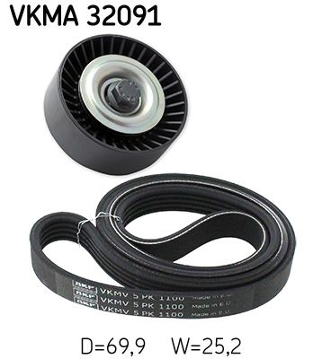 SKF VKMA 32091 V-Ribbed Belt Set