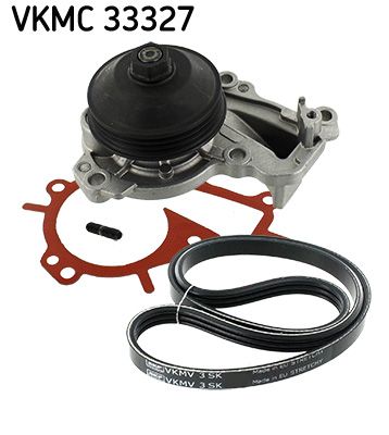 Water Pump + V-Ribbed Belt Kit SKF VKMC 33327
