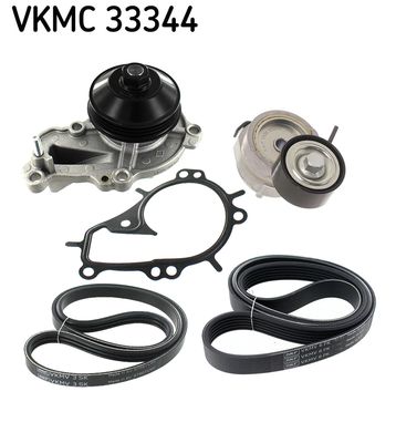 Water Pump + V-ribbed Belt Kit SKF VKMC 33344