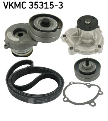 SKF VKMC 35315-3 Water Pump + V-Ribbed Belt Kit