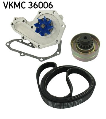 Water Pump + V-Ribbed Belt Kit SKF VKMC 36006