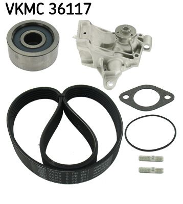 SKF VKMC 36117 Water Pump + V-Ribbed Belt Kit