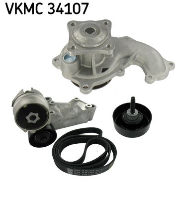 Water Pump + V-Ribbed Belt Kit SKF VKMC 34107