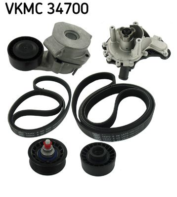 SKF VKMC 34700 Water Pump + V-Ribbed Belt Kit