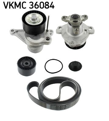 SKF VKMC 36084 Water Pump + V-Ribbed Belt Kit