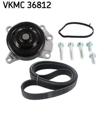 Water Pump + V-Ribbed Belt Kit SKF VKMC 36812