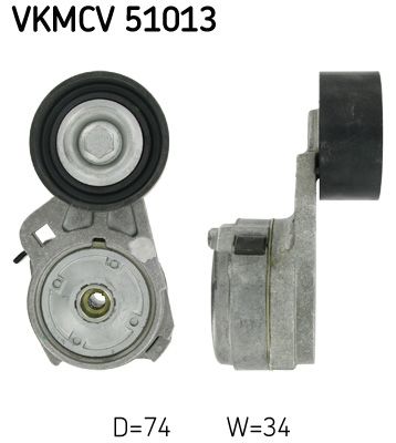 Tensioner Pulley, V-ribbed belt SKF VKMCV 51013