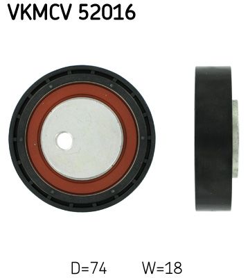 Deflection/Guide Pulley, V-ribbed belt SKF VKMCV 52016