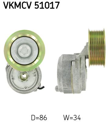Tensioner Pulley, V-ribbed belt SKF VKMCV 51017