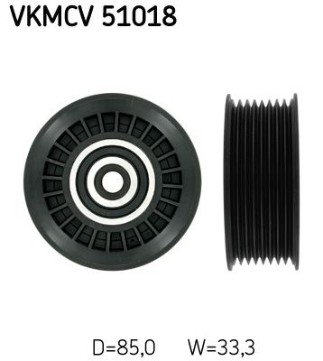 SKF VKMCV 51018 Deflection/Guide Pulley, V-ribbed belt
