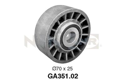 Tensioner Pulley, V-ribbed belt SNR GA351.02