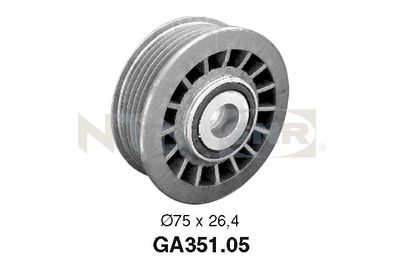 Deflection/Guide Pulley, V-ribbed belt SNR GA351.05
