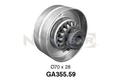 Tensioner Pulley, V-ribbed belt SNR GA355.59