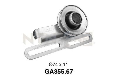 Tensioner Pulley, V-ribbed belt SNR GA355.67